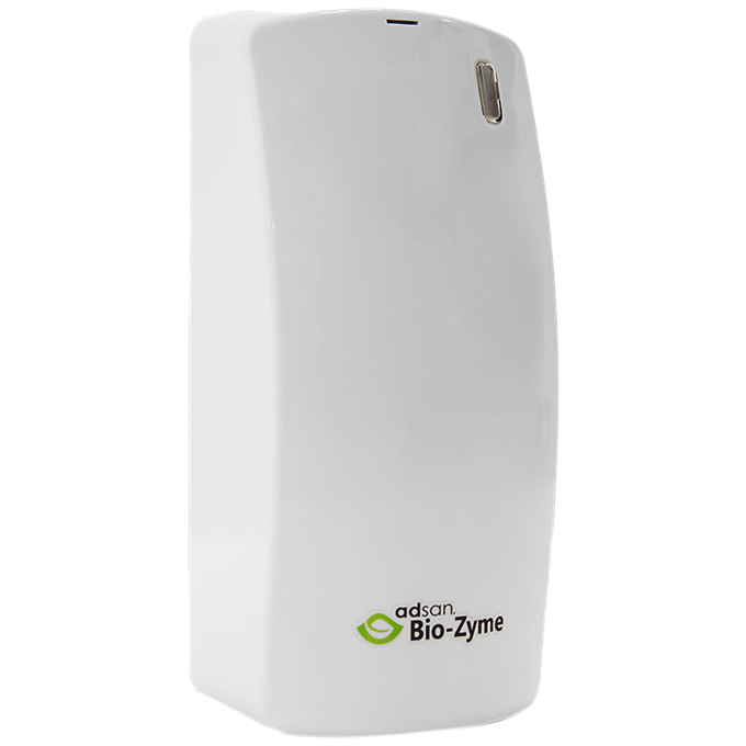 Bio-Zyme Urinal/Toilet Dispenser white angled with no background